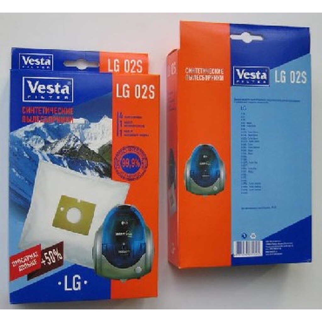 Пылесборники VESTA FILTER LG 02S синтетика комл. 4шт.+2 фильтра (10) o-1021465