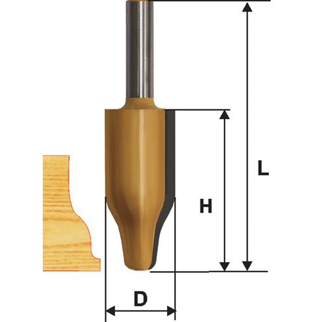 Фреза фигирейная вертикальная (25.4х41.3 мм; хвостовик 12 мм) по дереву Энкор 10586