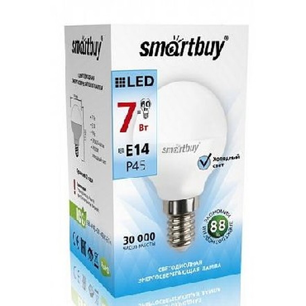 Светодиодная лампа SMARTBUY P45-07W/4000/E14 (10)