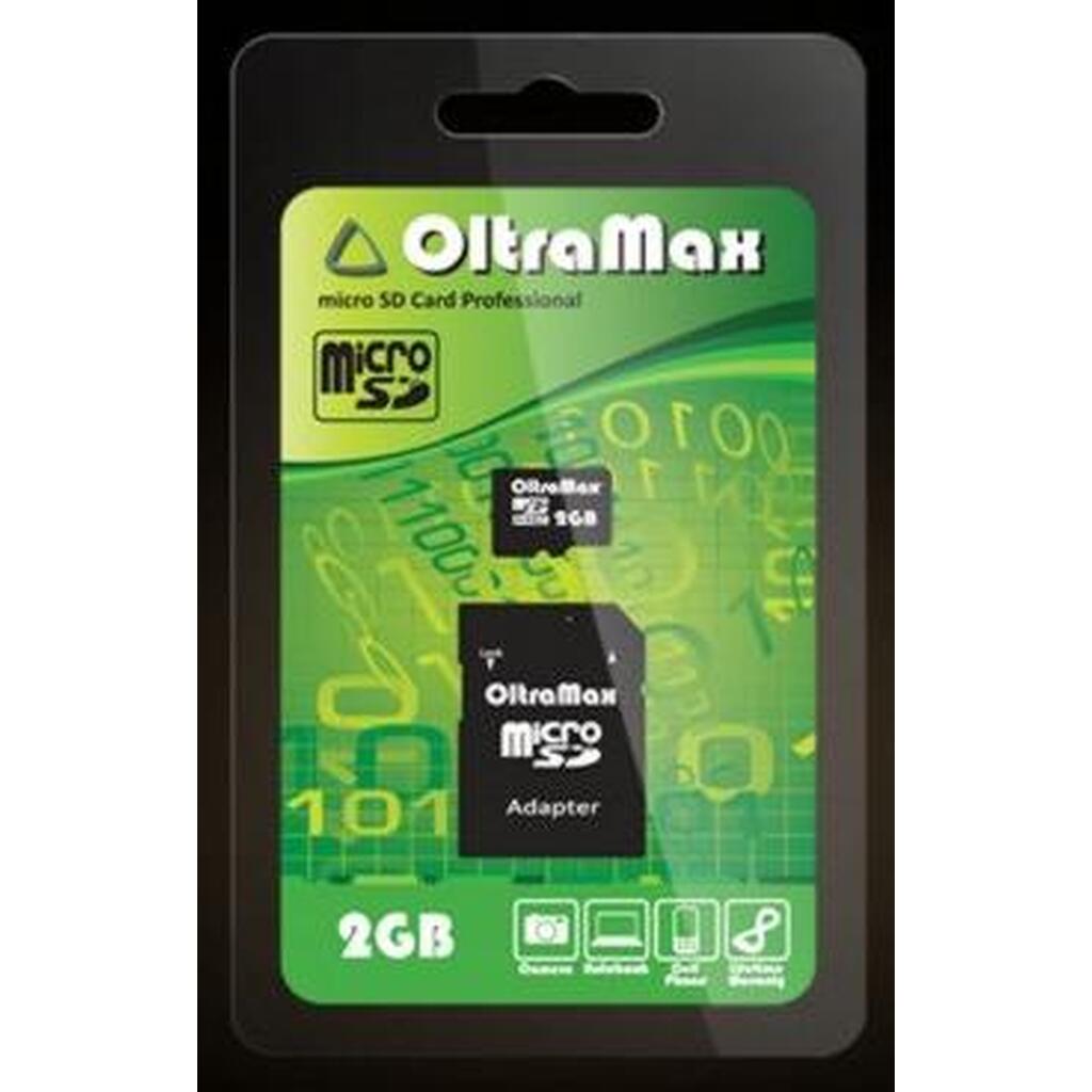 Карта памяти OLTRAMAX MicroSD 2GB + адаптер SD o-1069823