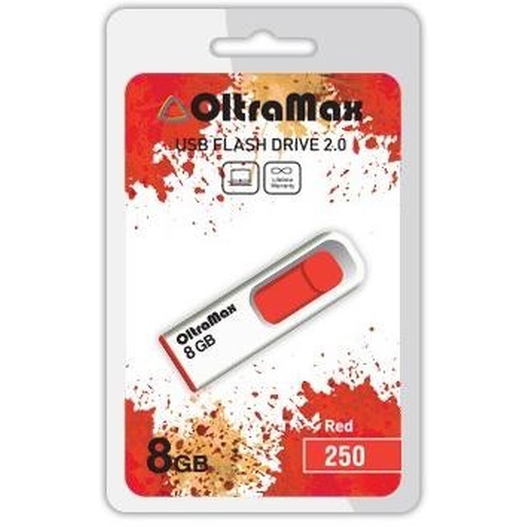 USB флэш-накопитель OLTRAMAX OM-8GB-250-красный