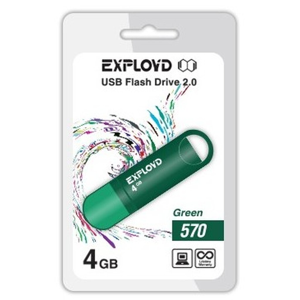 USB флэш-накопитель EXPLOYD 4GB-570-зеленый