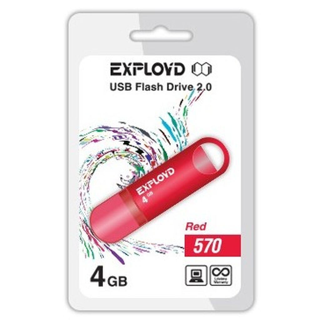 USB флэш-накопитель EXPLOYD 4GB-570-красный
