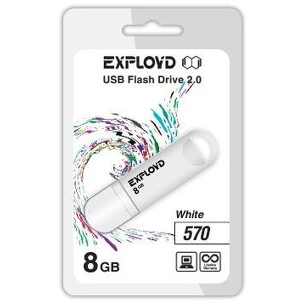 USB флэш-накопитель EXPLOYD 8GB-570-белый
