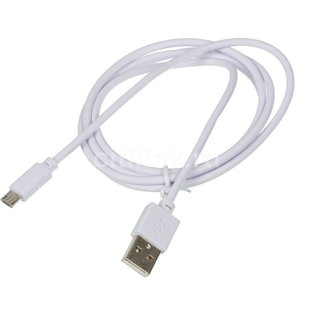 Кабель Digma micro USB (m) -  USB (m),  1.2м,  2A,  белый MICROUSB-1.2M-WH 1084559