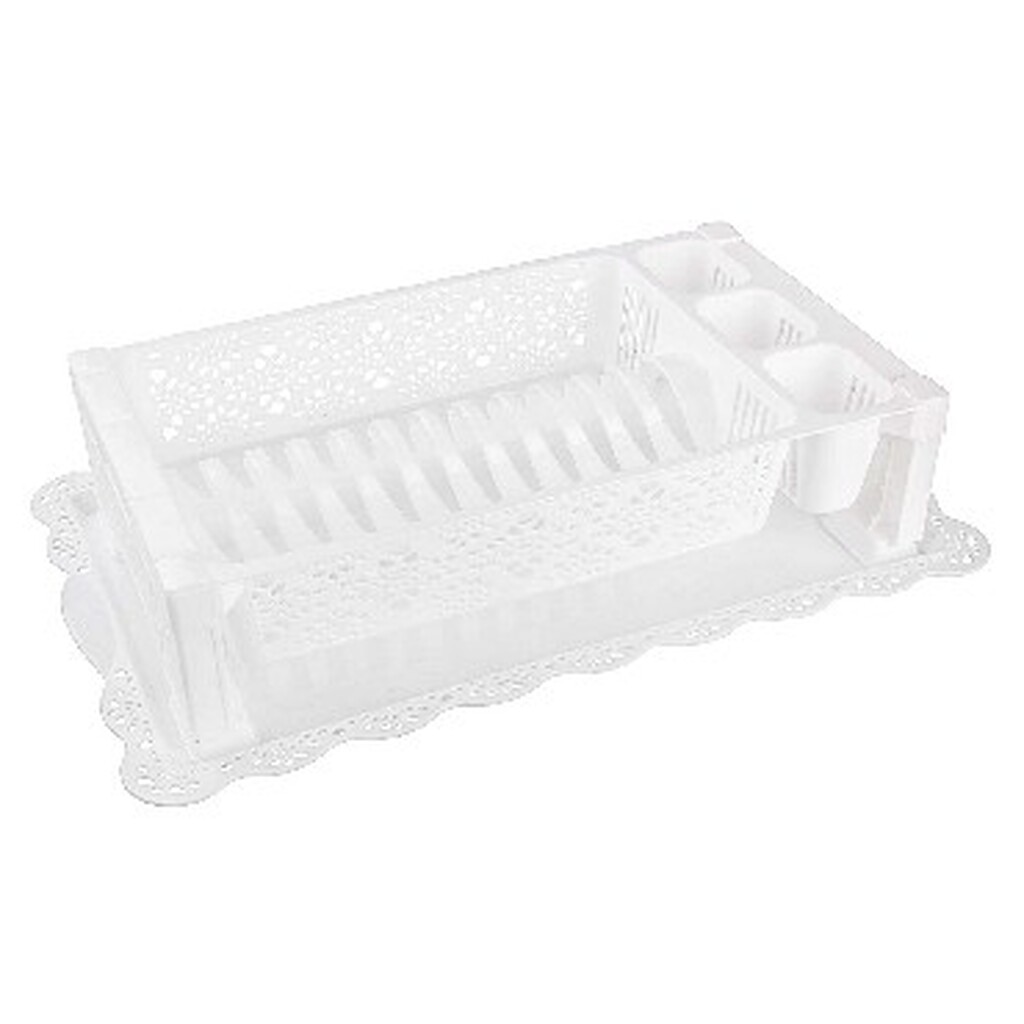 Товар из пластика АЛЬТЕРНАТИВА М6283 Сушилка для посуды "Кружево" (белый)