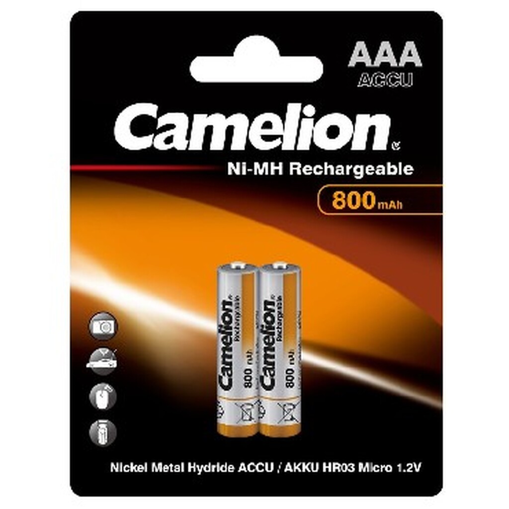 Аккумулятор CAMELION AAA- 800mAh Ni-Mh BL-2 (NH-AAA800BP2, аккумулятор,1.2В)