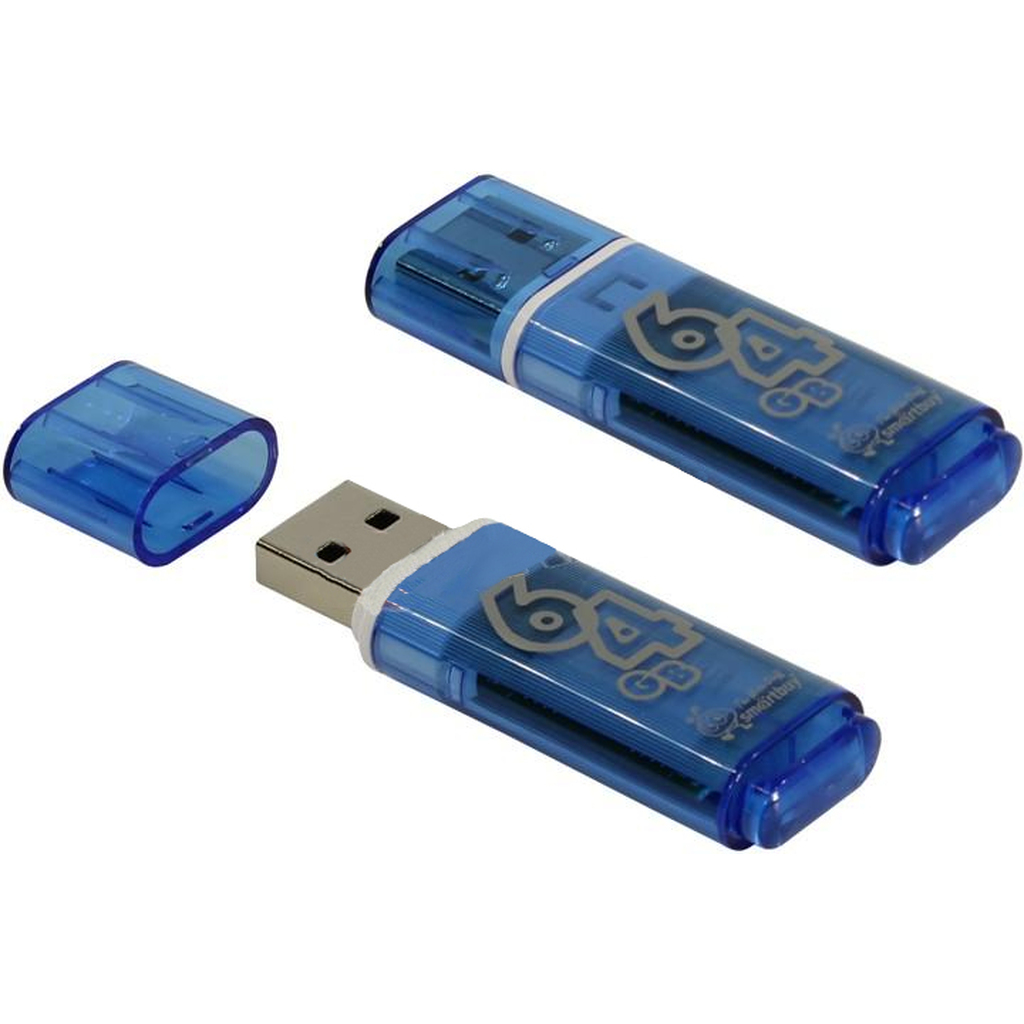 USB Flash Drive 64Gb - SmartBuy Glossy Series Blue SB64GBGS-B