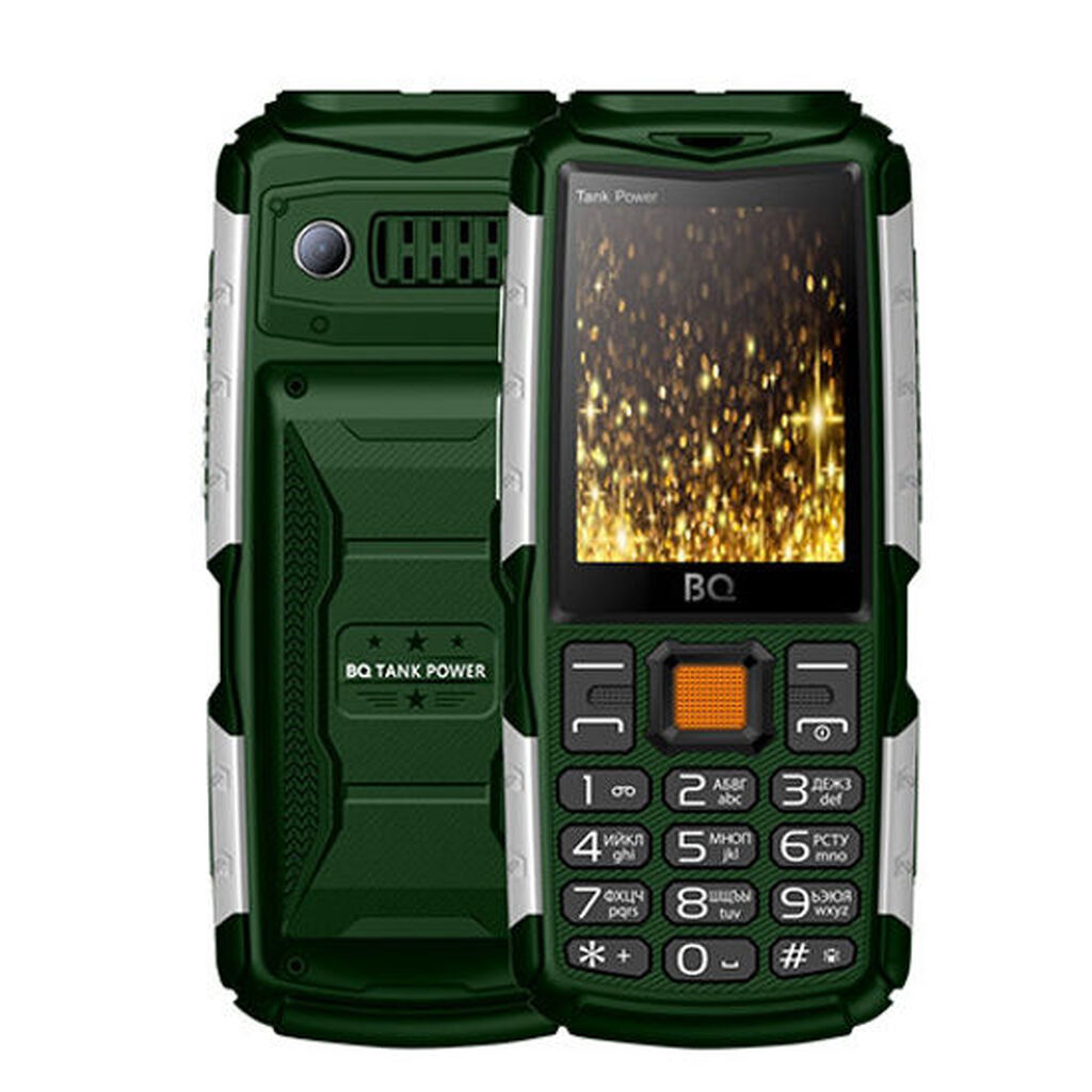 Мобильный телефон BQ 2430 Tank Power Green-Silver