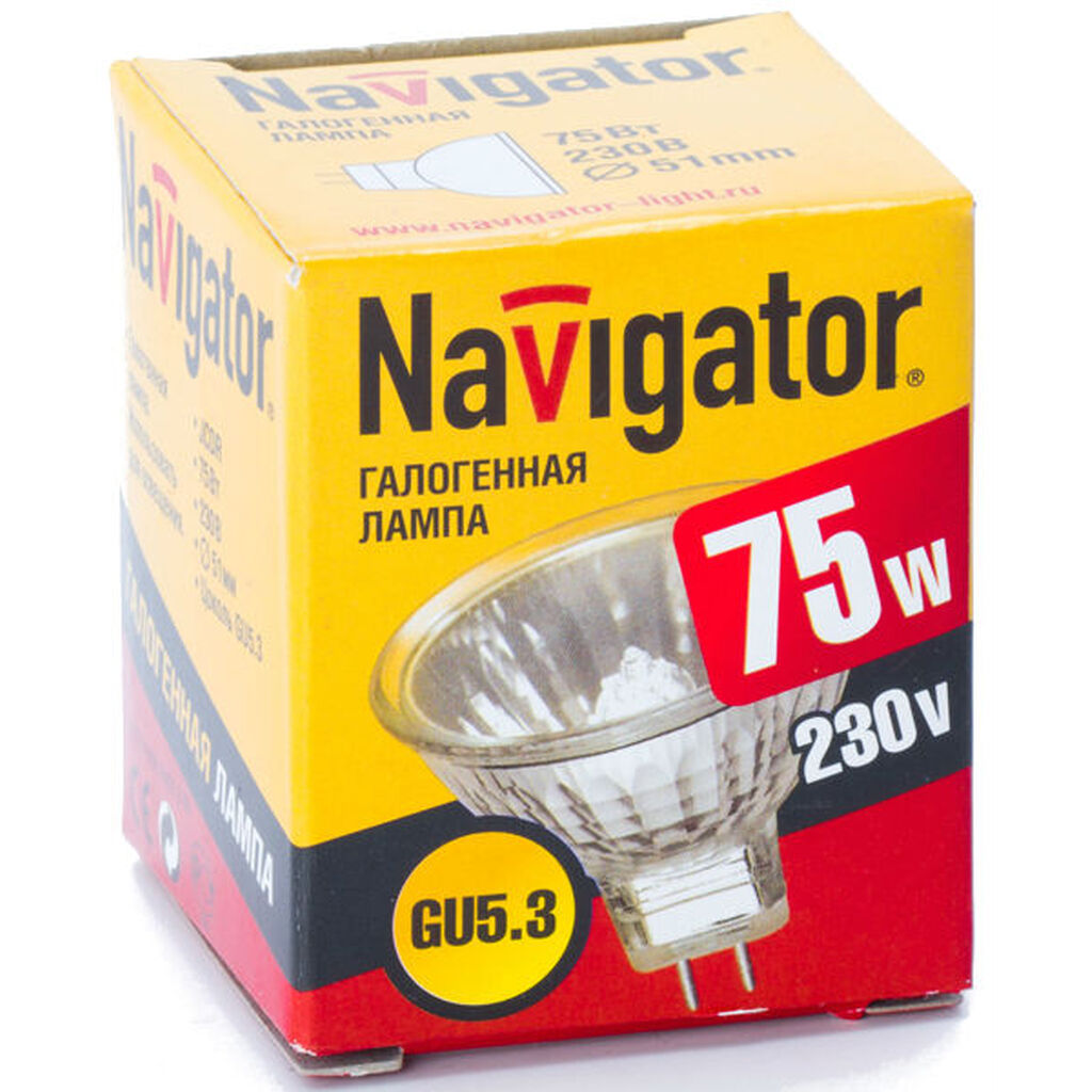 Галогенная лампа Navigator 94 207 JCDR 75W GU5.3 230V 2000h (10 шт) 4607136942073 128304