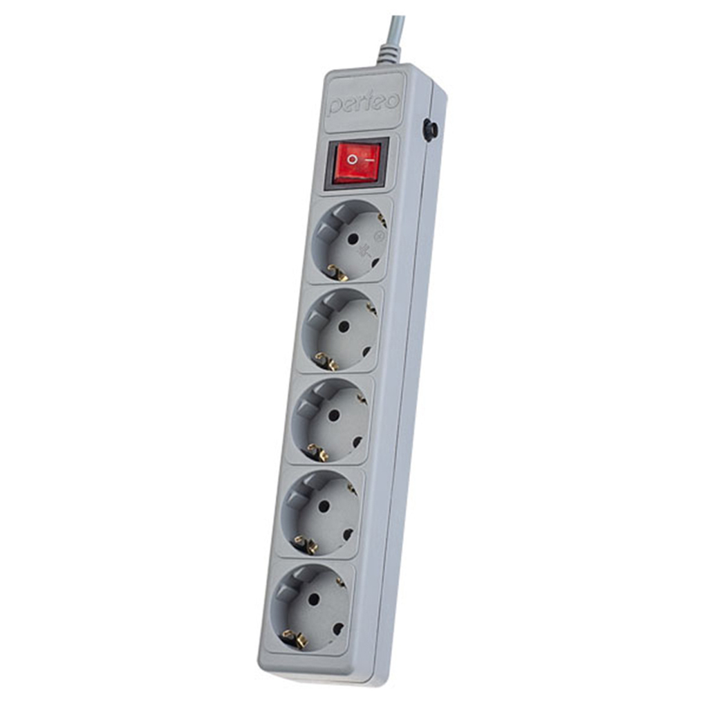 Сетевой фильтр Perfeo Power+ 5 Sockets 5m Grey PF-PP-5/5.0-G PF_A4663