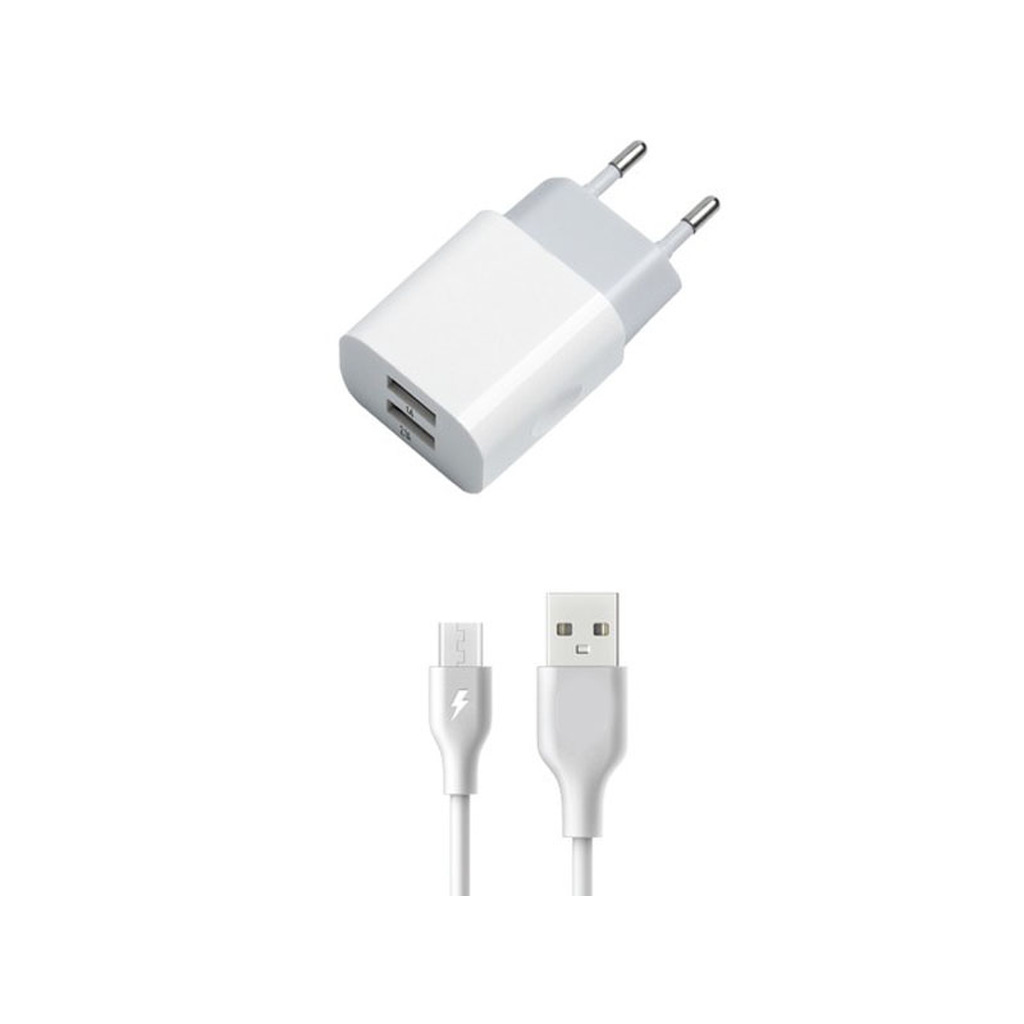 Зарядное устройство Exployd Classic 3.1A 2хUSB  + MicroUSB White EX-Z-465