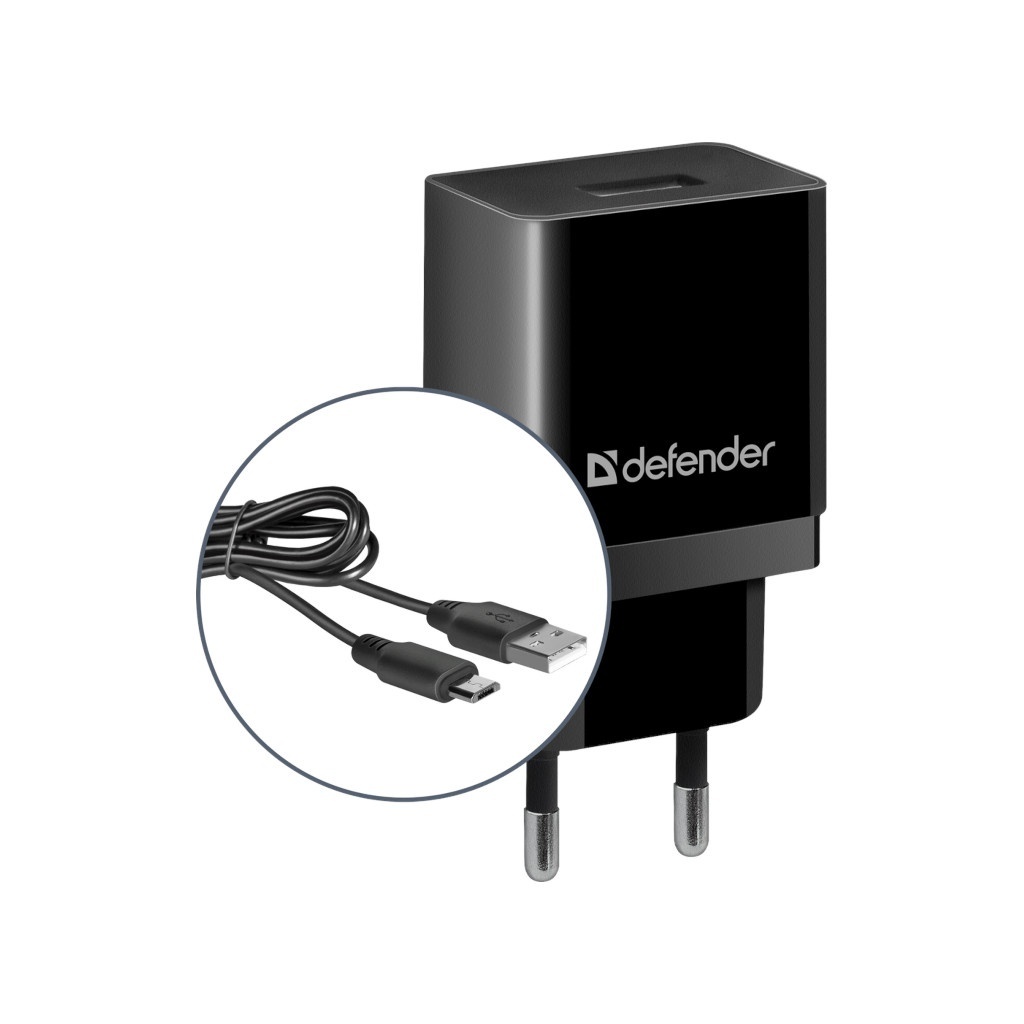 Сетевой адаптер Defender UPC-11 1xUSB + кабель microUSB 83556