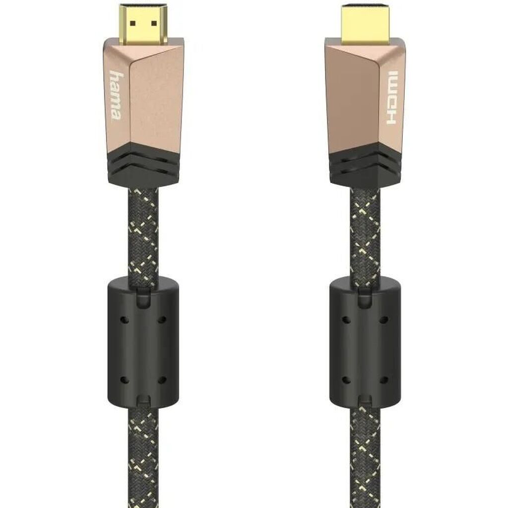 Кабель аудио-видео HAMA Premium,  HDMI (m)  -  HDMI (m) ,  1.5м, GOLD,  ф/фильтр,  черный 00205025