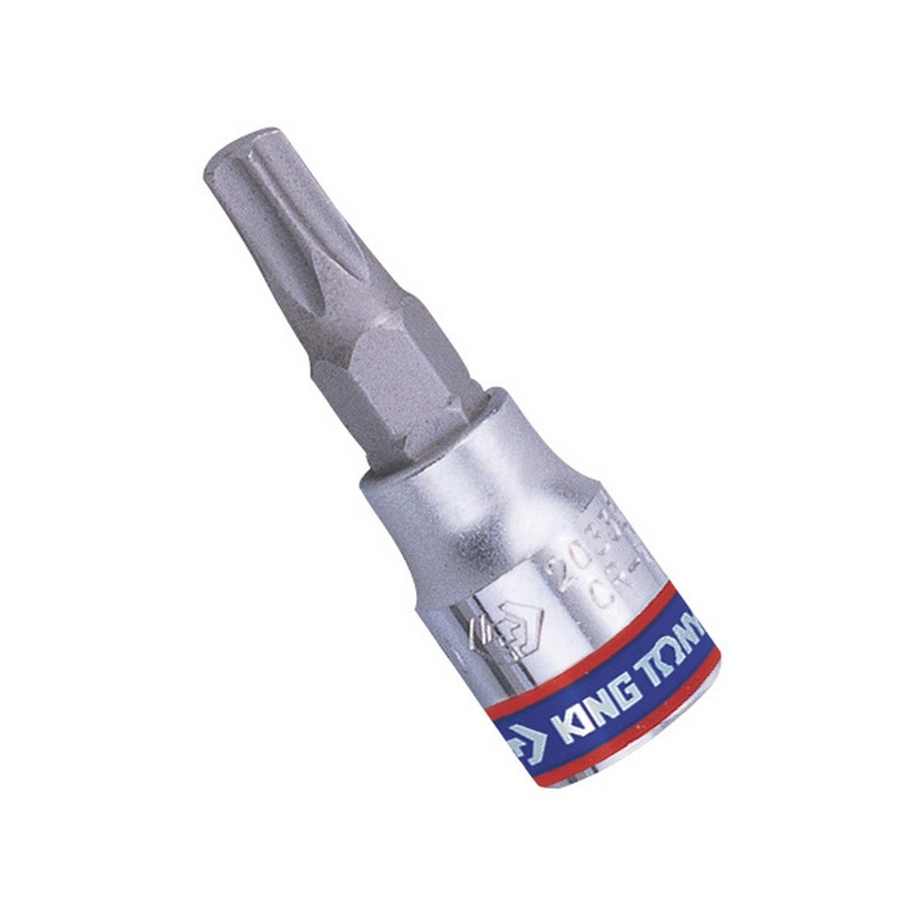 Головка-бита торцевая 1/4", TORX с отверстием, T9Н, L=37 мм KING TONY 203709