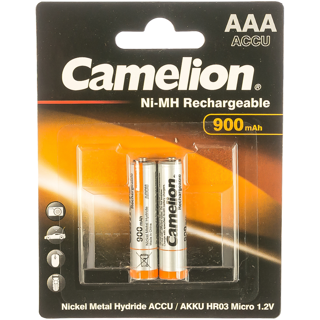 Аккумулятор Camelion 1.2В AAA-900mAh Ni-Mh BL-2, 5223