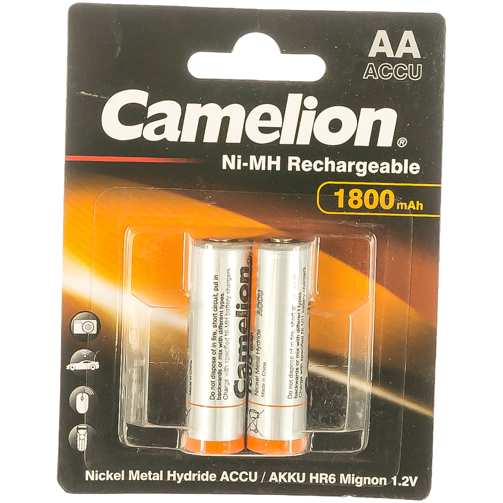 Аккумулятор Camelion 1.2В AA-1800mAh Ni-Mh BL-2, 3001