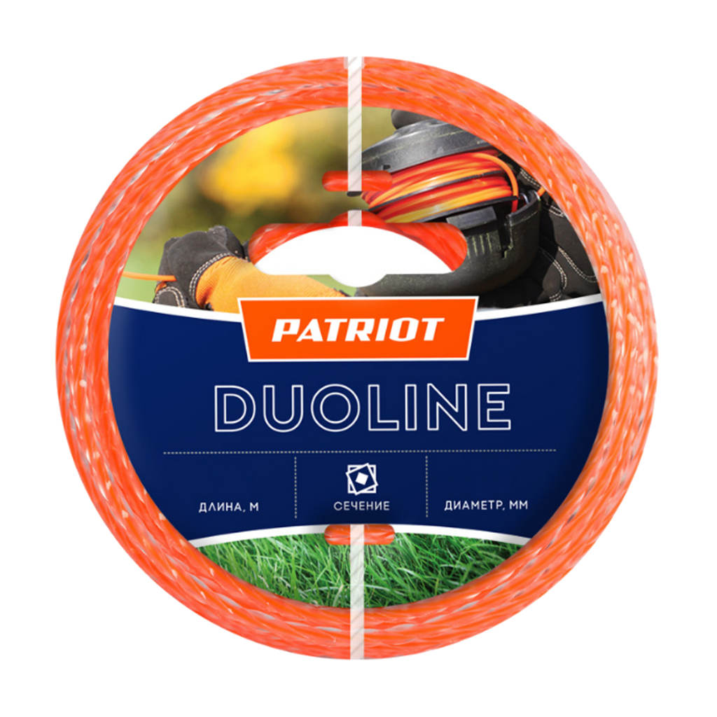 Леска Duoline (15 м; 2.4; скрученный квадрат; двухцветная) PATRIOT 805401161