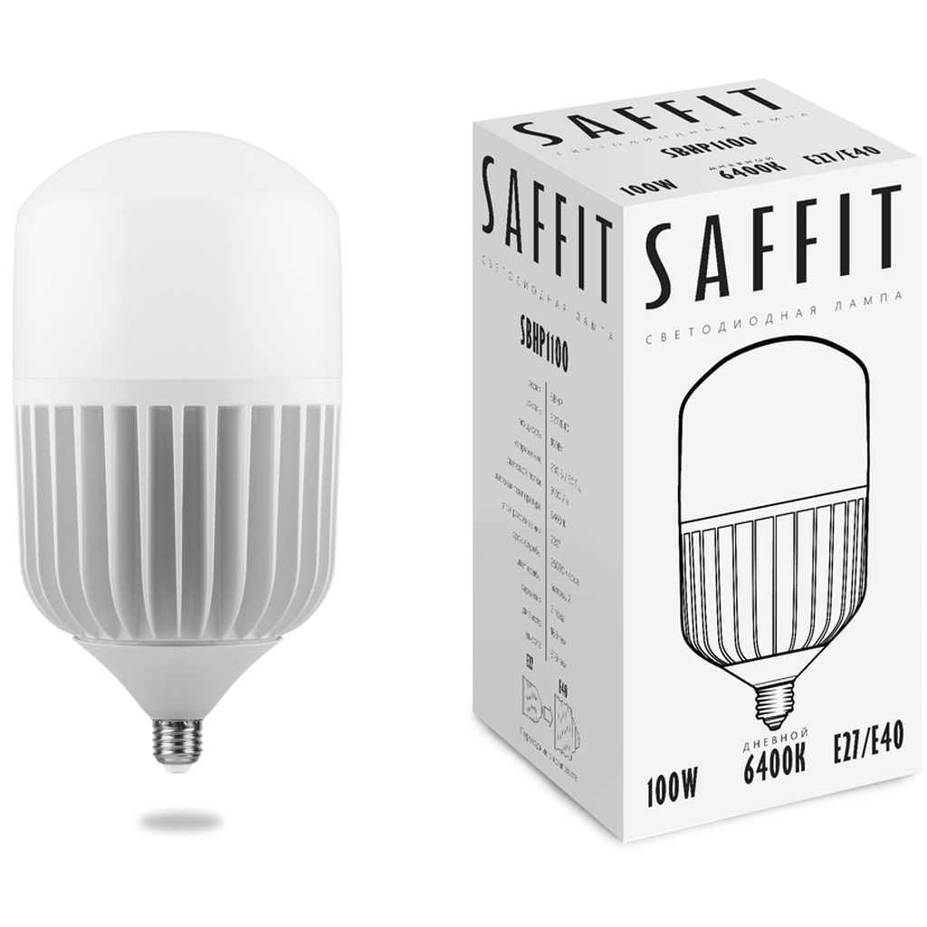 Светодиодная лампа SAFFIT SBHP1100 100W 230V Е27-E40 6400K 55101