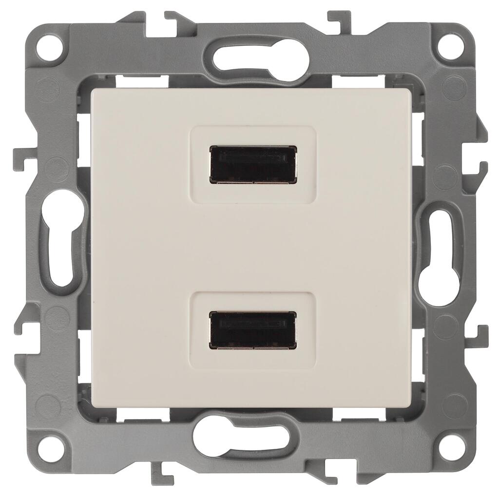 Зарядное устройство USB ЭРА 12-4110-02 230В/5В-2100мА, IP20, слоновая кость Б0027492 ERA