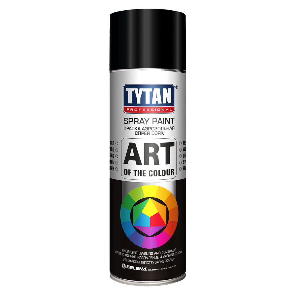 Аэрозольная краска TYTAN PROFESSIONAL ART OF THE COLOUR RAL9004, черная матовая 400мл 93885