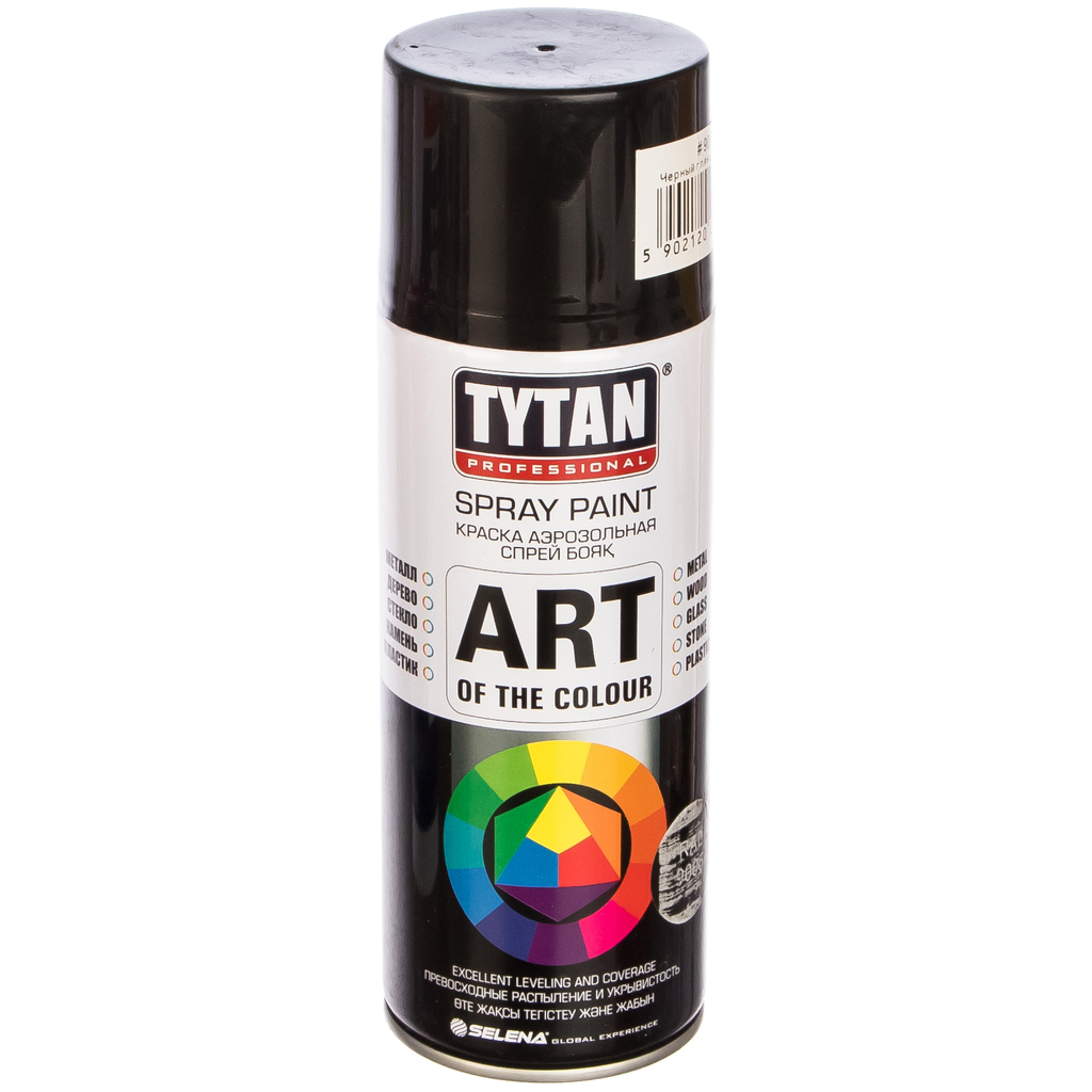 Аэрозольная краска TYTAN PROFESSIONAL ART OF THE COLOUR RAL9005, черная глянец 400мл 93809