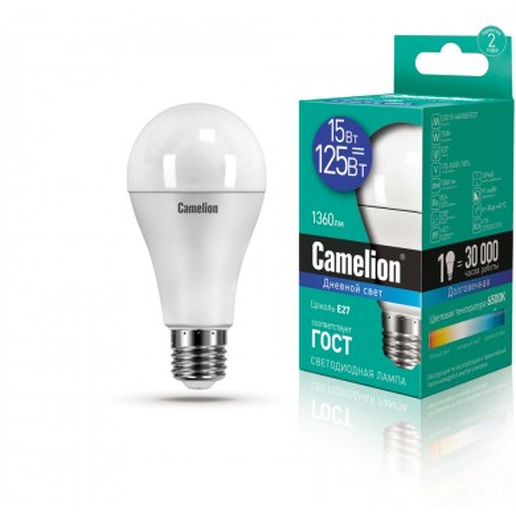 Светодиодная лампа Camelion LED15-A60/865/E27 15Вт 220В 12713