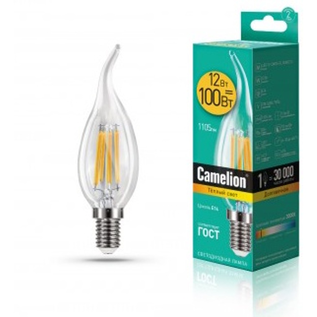 Светодиодная лампа Camelion LED12-CW35-FL/830/E14 12Вт 220В 13710