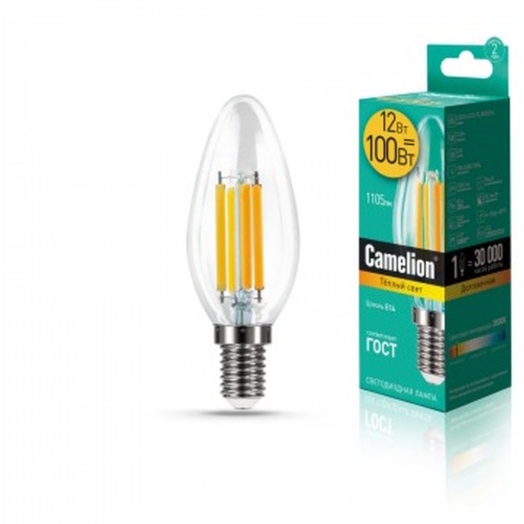 Светодиодная лампа Camelion LED12-C35-FL/830/E14 12Вт 220В 13708