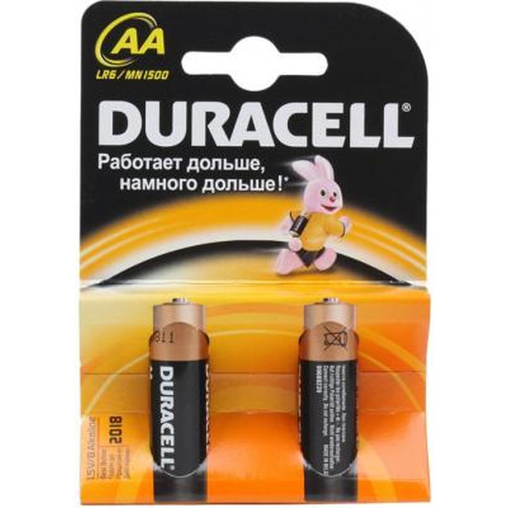 Батарейки Duracell AA 2шт LR MN 1500/LR6 Basic Б0026814