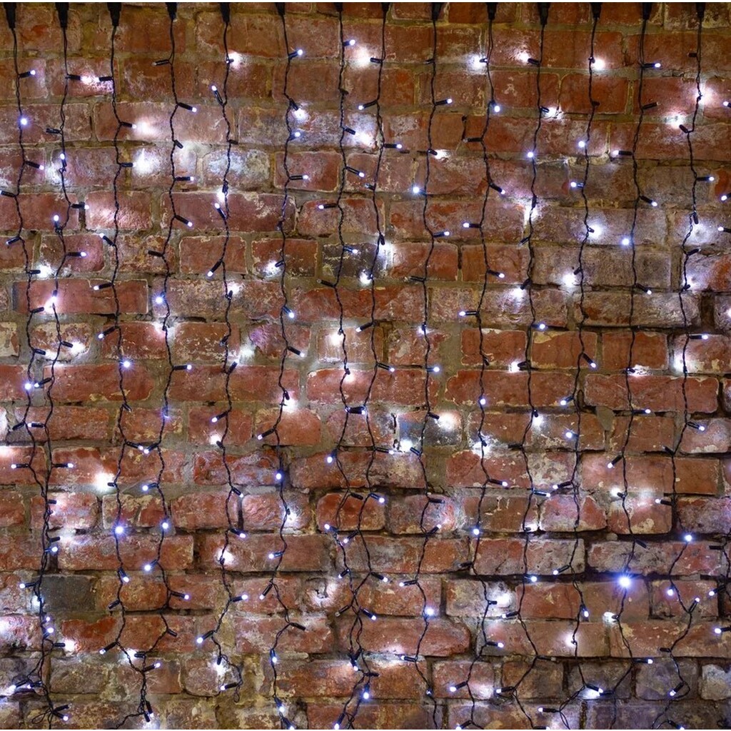 Светодиодная гирлянда NEON-NIGHT Дождь с эффектом водопада 2x9м 2200 LED, черн провод, белый 235-275