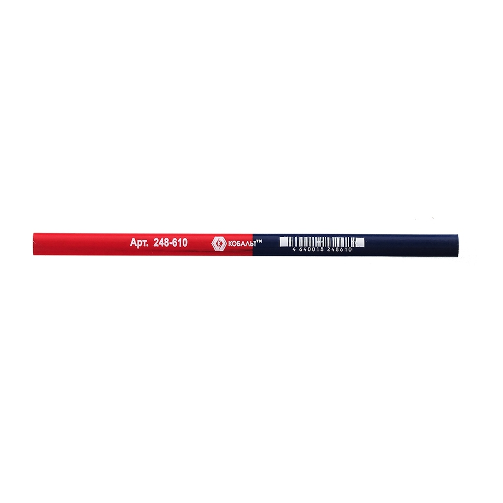 Строительный карандаш 2-хцветный, красный/синий 180 мм 1 шт. КОБАЛЬТ 248-610