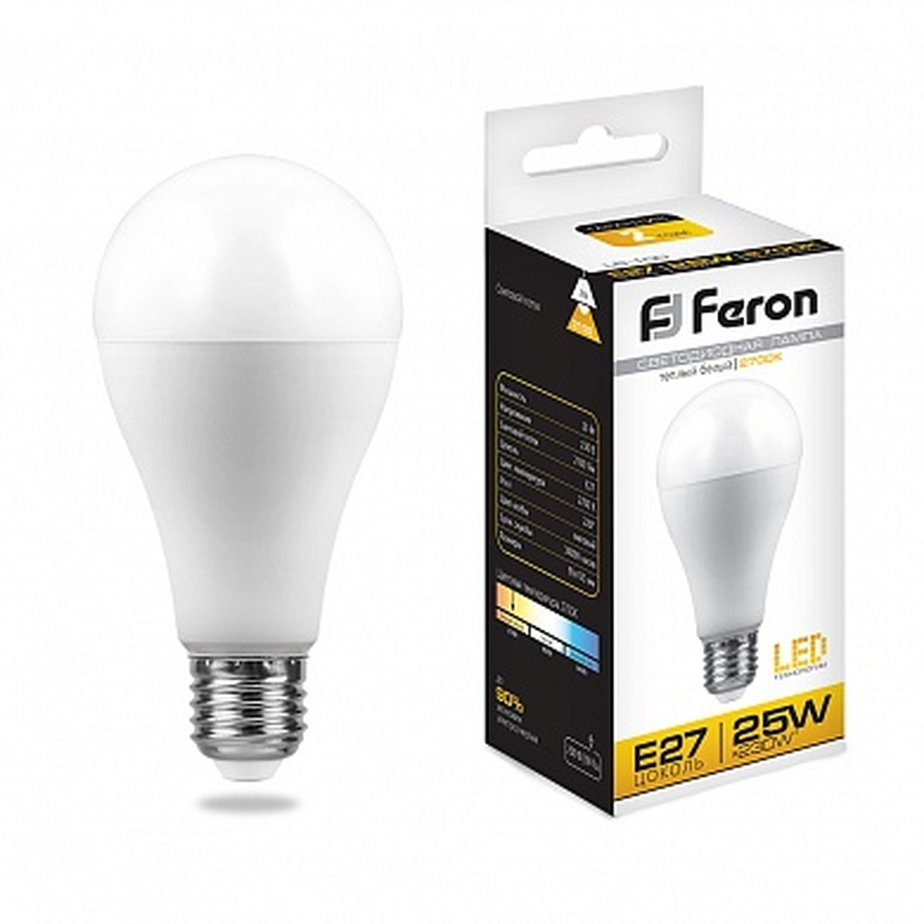 Светодиодная лампа FERON 25W 230V E27 2700K, LB-100 25790