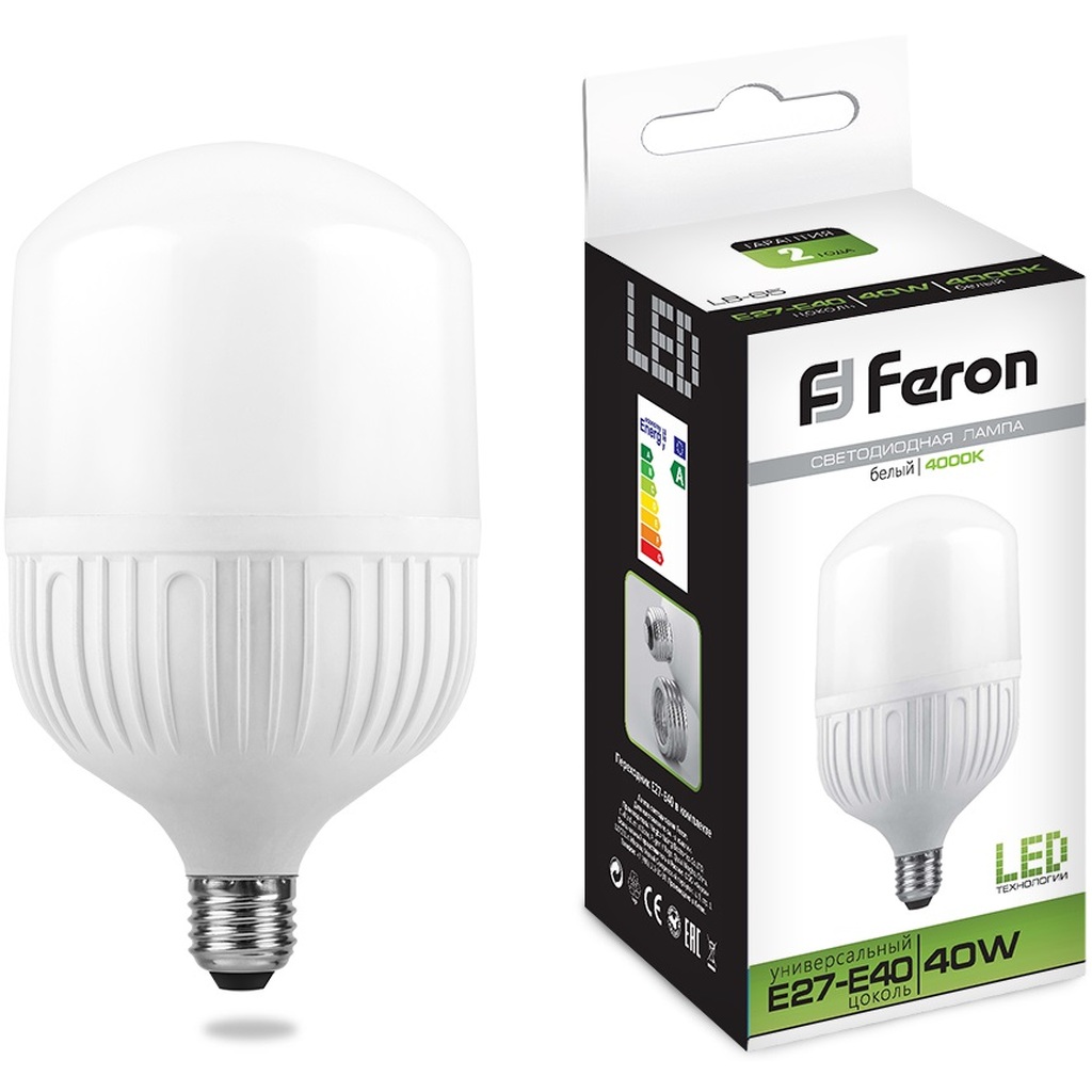 Светодиодная лампа 40W 230V E27 4000K Feron LB-65 25819