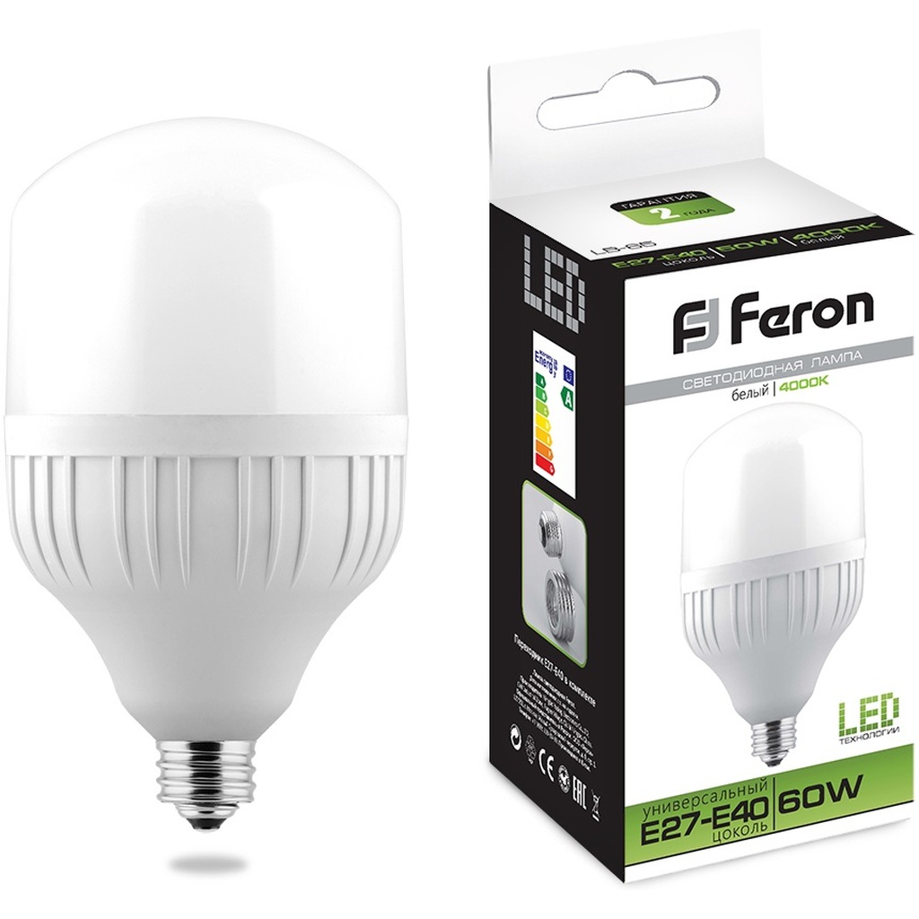 Светодиодная лампа 60W 230V E40 4000K Feron LB-65 25821