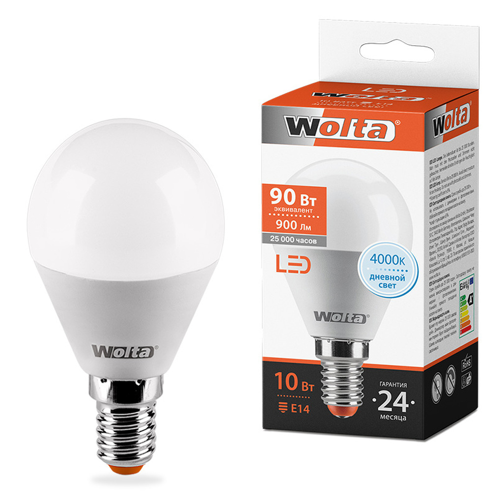 Лампа WOLTA LED 25S45GL10E14