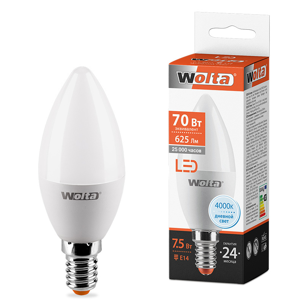 Лампа WOLTA LED 25SC7.5E14