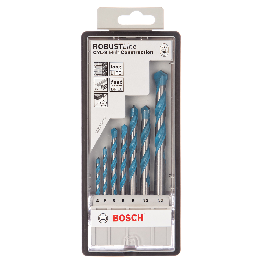 Набор сверл Robust Line Multi Construction 7 шт. (4-12 мм) Bosch 2607010543