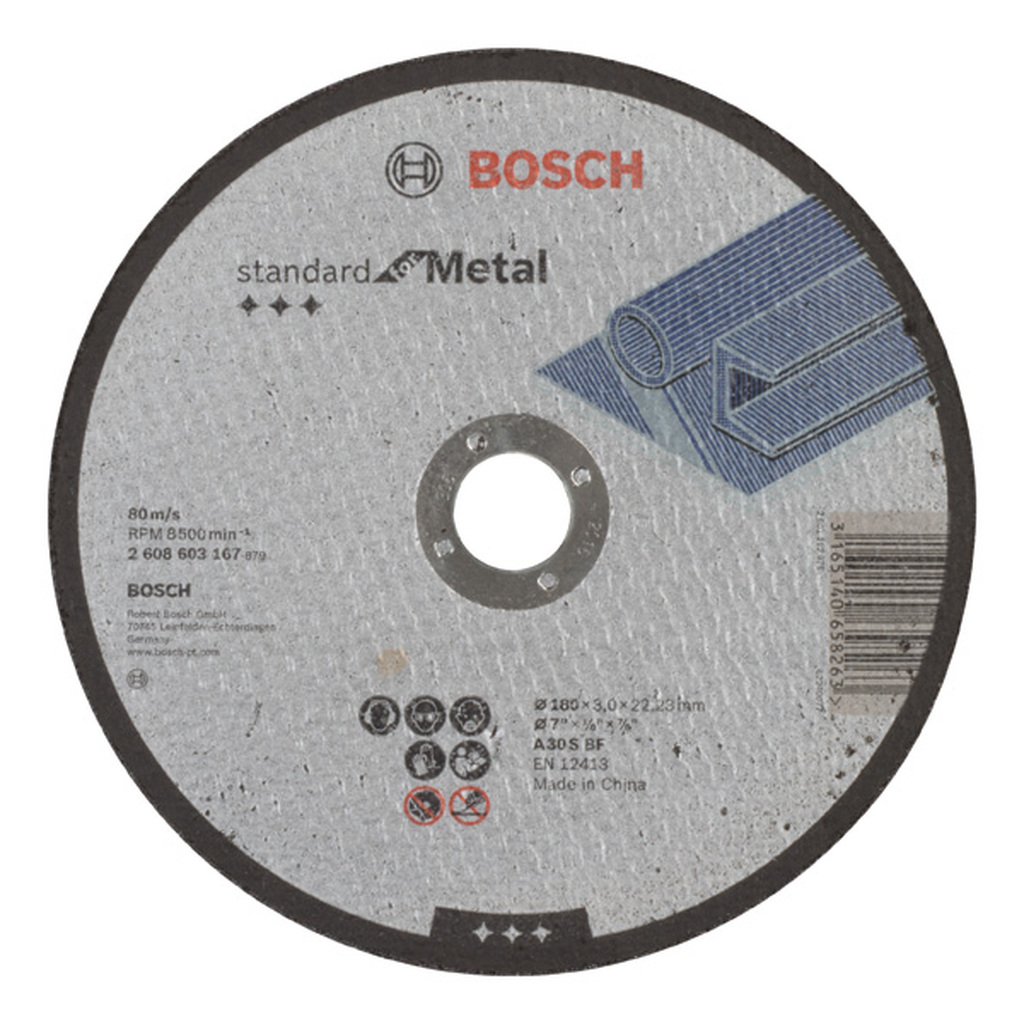 Круг отрезной по металлу Standard (180x3х22.2 мм) Bosch 2608603167