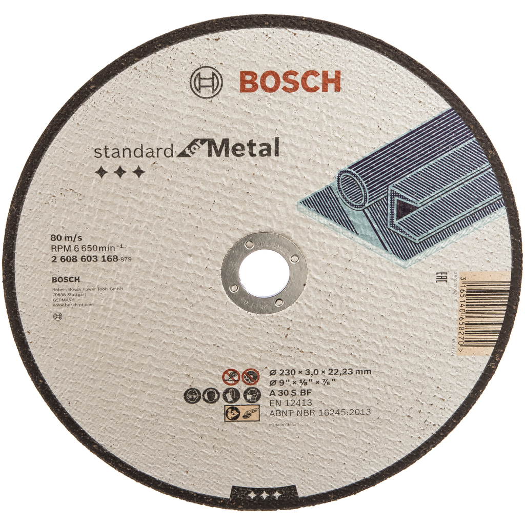 Круг отрезной по металлу Standard (230x3х22.2 мм) Bosch 2608603168