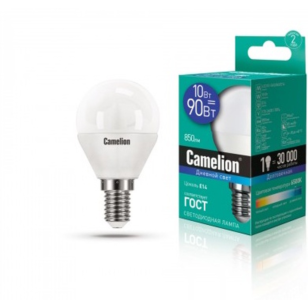 Светодиодная лампа Camelion LED10-G45/865/E14 10Вт 220В 13569