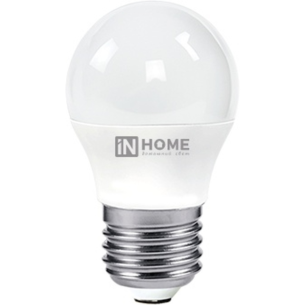 Светодиодная лампа IN HOME LED-ШАР-VC 8Вт 230В Е27 3000К 600Лм 4690612020563