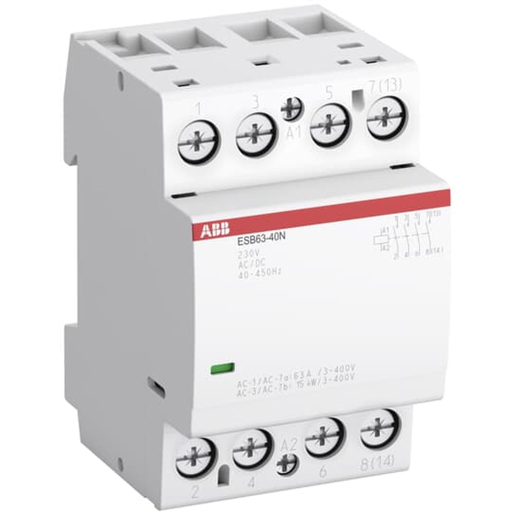 Контактор ABB ESB63-40N-06 модульный 63А АС-1, 4НО, катушка 230В AC/DC 1SAE351111R0640