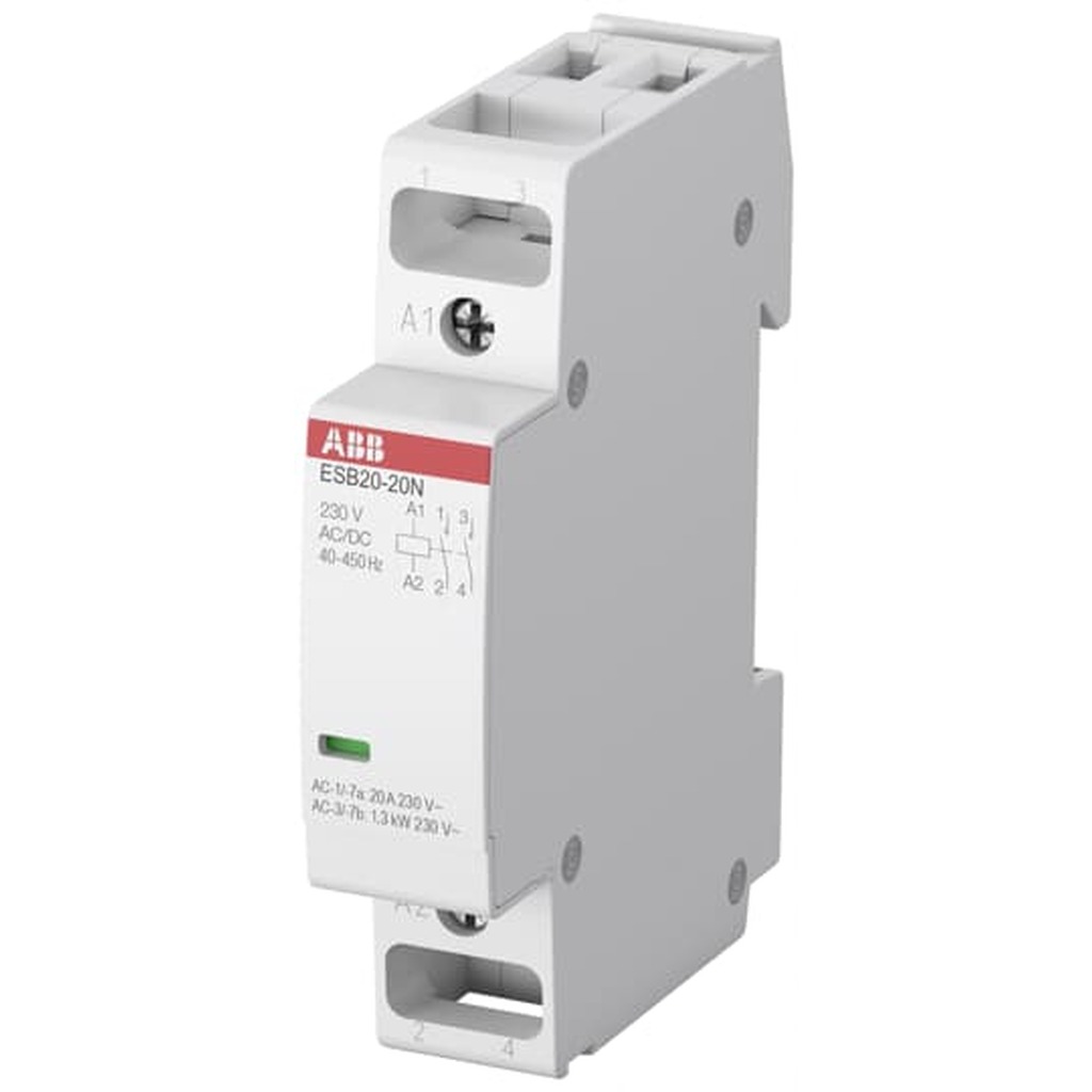 Контактор ABB ESB20-20N-06 модульный 20А АС-1, 2НО, катушка 230В AC/DC 1SBE121111R0620