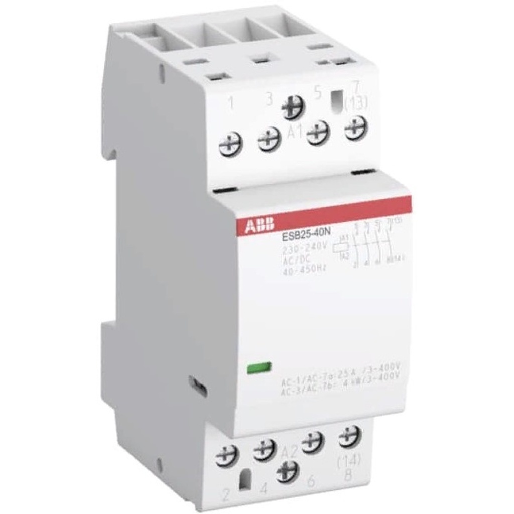 Контактор ABB ESB25-40N-06 модульный 25А АС-1, 4НО, катушка 230В AC/DC 1SAE231111R0640