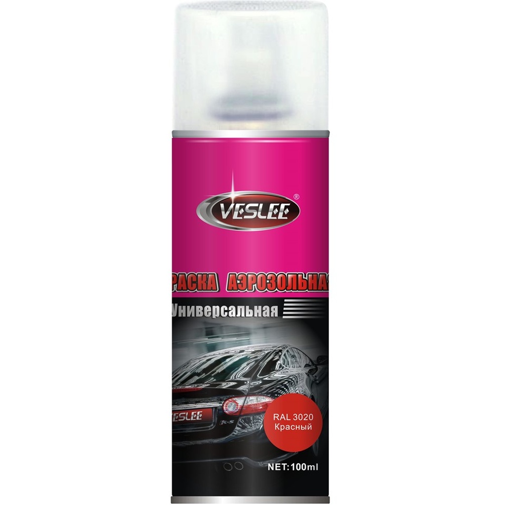 Аэрозольная краска Veslee 100ml цвет красный VL-P2E 3020