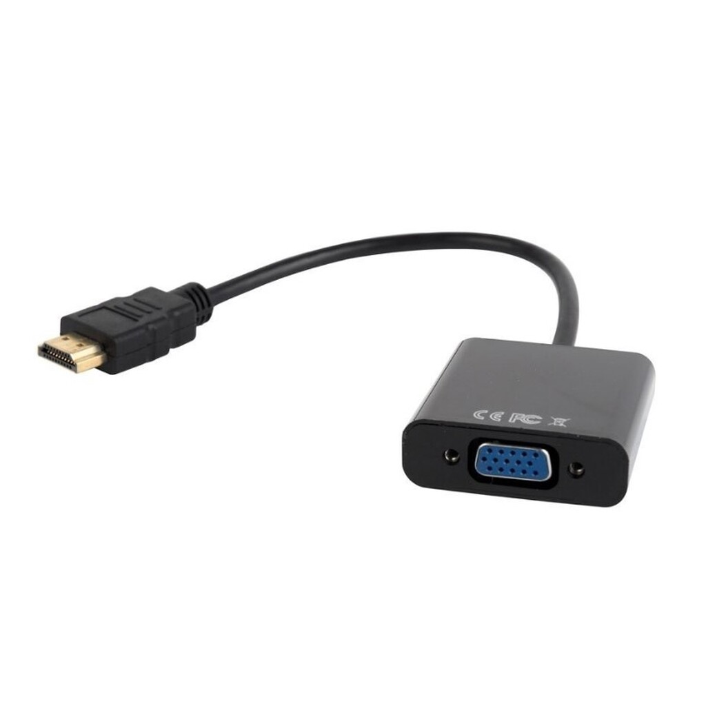 Переходник Cablexpert 19M/15F, длина 15см, аудиовыход Jack3.5 A-HDMI-VGA-03