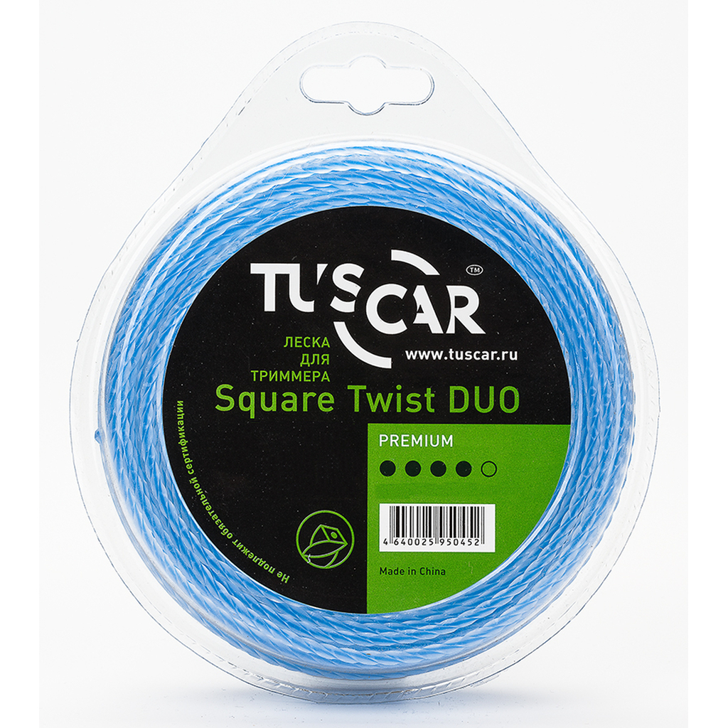 Леска для триммера Square Twist DUO, Premium, 2.7 мм, 46 м TUSCAR 10142427-46-1