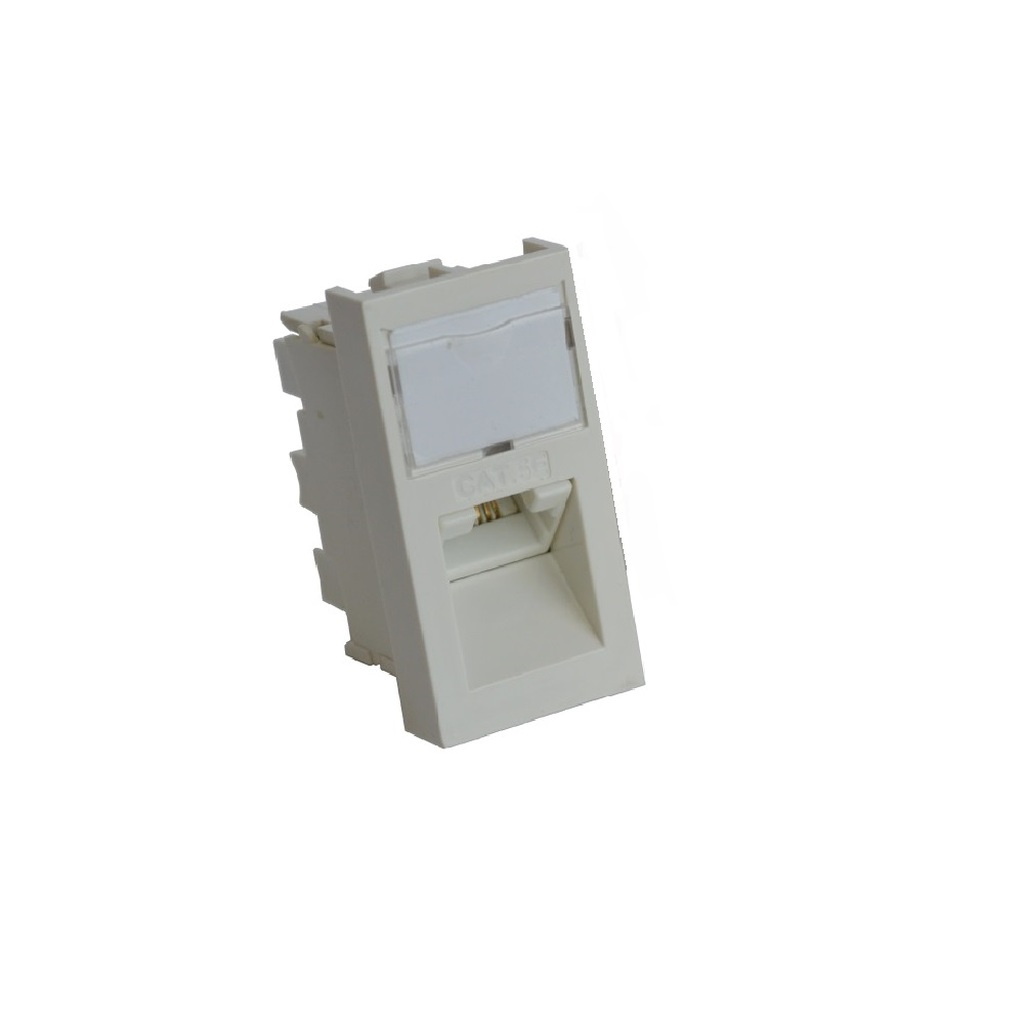 Вставка TWT RJ-45 UTP Cat.5E, 22.5x45 мм угловая, с маркировкой, белая SIP-RJ45/A-WH