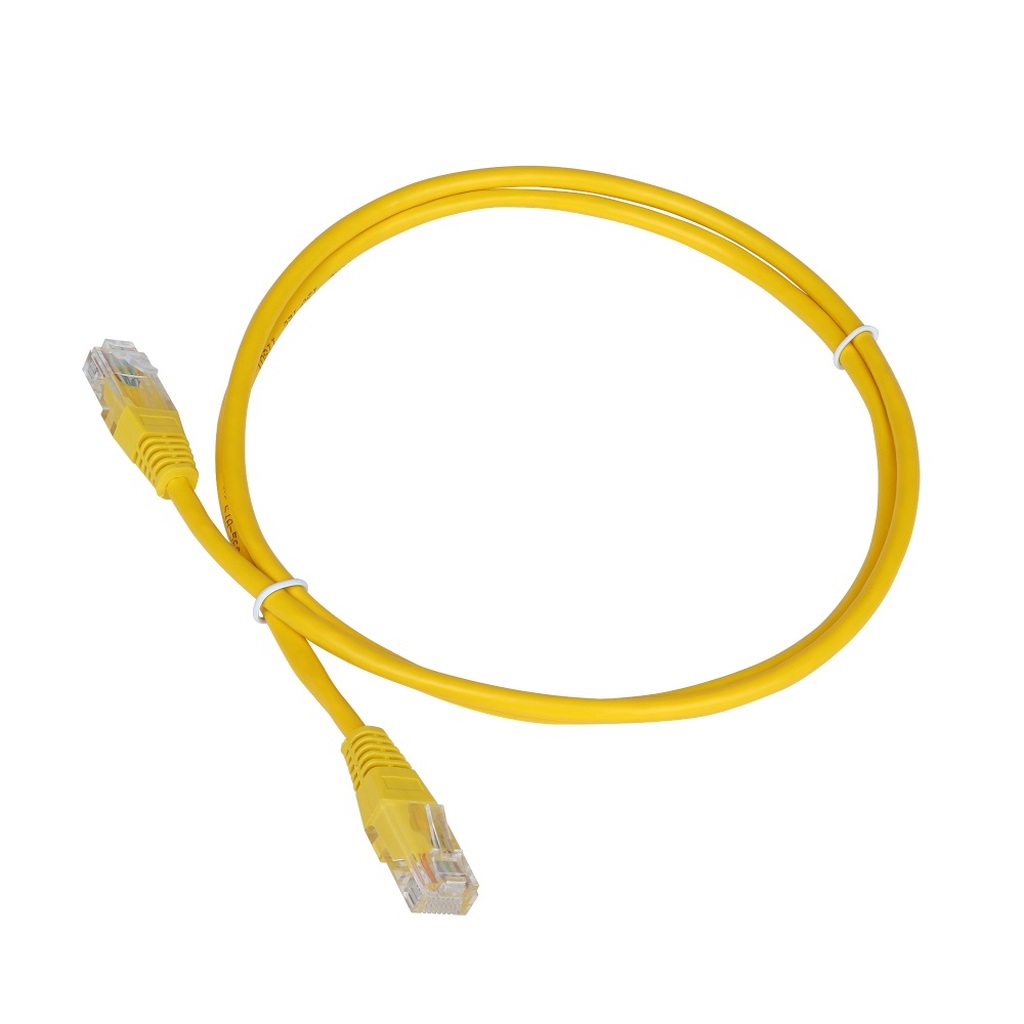 Патч-корд TWT RJ45-RJ45, 4 пары, UTP, категория 5е, 1 м, желтый, 45-45-1.0-YL